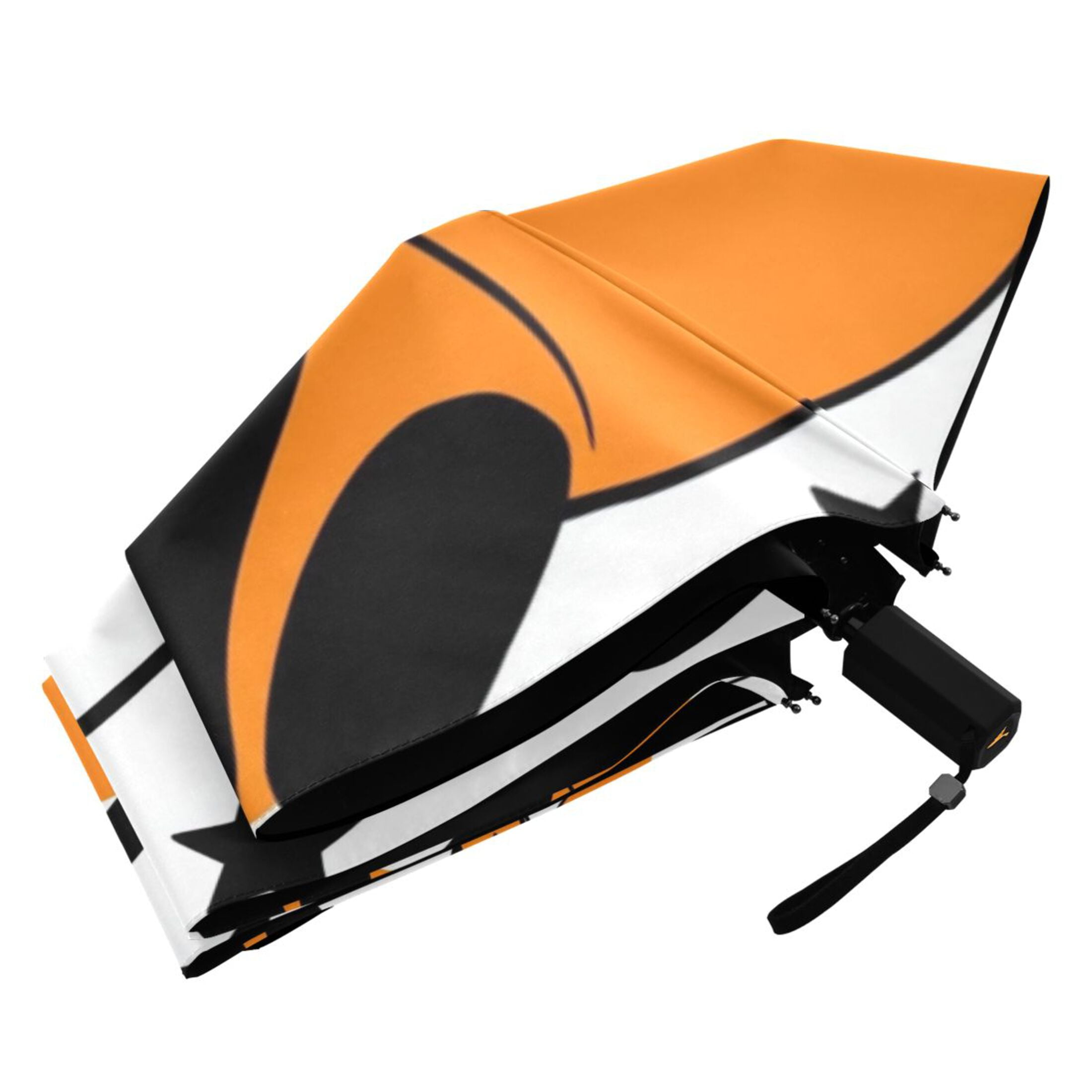 Cute Fox with Crown Stars All Weather Umbrella Triple Folding Parasol 6 Ribs UV Protection Portable