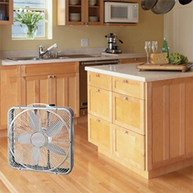 Lasko B20201 20" Classic Box Fan - 3 Speeds, Weather-Resistant Motor, White, USA Made