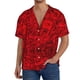 thumbnail image 1 of Balery Red Rose Camisa Casual de Manga Corta con Botones para Hombre, Texturizada, Estilo Cubano, para Playa, Verano-3X-Large, 1 of 5