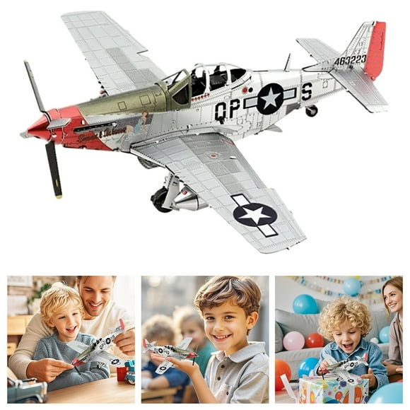 3D Metal Puzzles Fighter Mustang Plane Model Kits To Build For Adults Diy Assembly Metal Model Crafts Building Kits Best Gifts