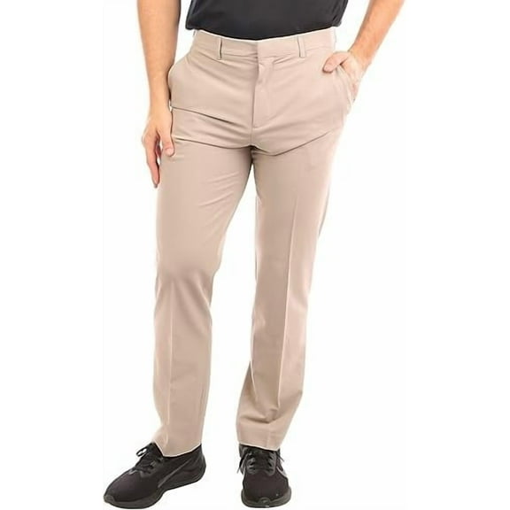 Perry Ellis Mens Modern fit Dress Pants 40 / 30 Beige Solid Stretch