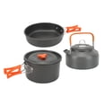 thumbnail image 3 of Camping Cookware Set, Outdoor Cookware Kit Easy To Carry Non Stick Hard Oxidized Aluminum  For Backpacking Orange,Green,Black, 3 of 8