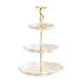 thumbnail image 2 of Soporte para cupcakes de 3 niveles, bandeja para servir frutas y snacks, multifuncional y decorativa. Oro amarillo, 2 of 9