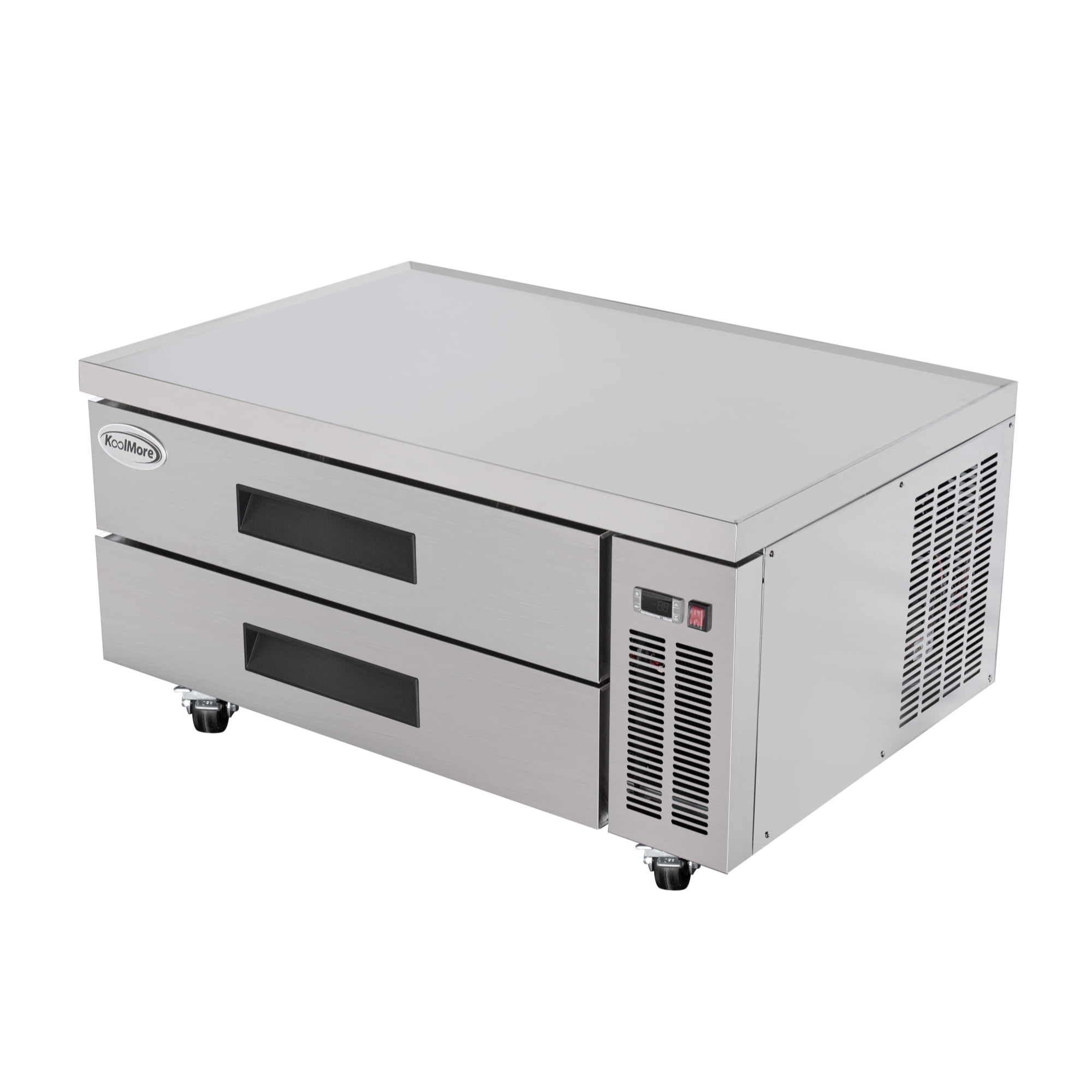 48 in. Commercial Chef Base Refrigerator Storage Cabinet for Cold Foods, Fresh Ingredients, and Condiments, Refrigerated Pull-Out Drawers, Rolling Caster Wheels, ETL Listed (KM-BR-482D)
