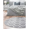 thumbnail image 5 of Unique Loom Matrix Trellis Collection Area Rug - Dots (5' Round Gray/Ivory), 5 of 7