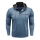 thumbnail image 4 of pstuiky camisas de manga larga para hombre, Suéter informal de color liso para hombre, cárdigan con botones, bolsillo, mangas largas y capucha tops de invierno para hombre l, 4 of 7