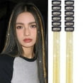 thumbnail image 1 of 12 piezas de extensiones de cabello sin costuras, cinta dorada brillante, cabello liso de seda, peluca, simulación de cabello, cinta láser, 1 of 3