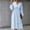 Blue, variant on Women's Casual Dress, Striped V-Neck Long Sleeve Dress with Elastic Waist, Comfortable Work and Daily Wear Dress