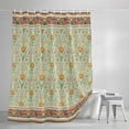 thumbnail image 4 of Vintage Boho Floral Long Shower Curtain Set, Waterproof Shower Curtains for Bathroom, Ethnic Tribe Abstract Art Flowers Washable Fabric Bath Curtain for Bathtub Decoration with Hooks 72x84 Inches, 4 of 9