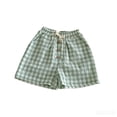 thumbnail image 4 of Rggeeun Child Boys Shorts Cute Plaid Pattern Elastic Waist With Adjustable Drawstring Side Pockets And Front Buttons Loose Fit For Summer School Activities Lovely Bottoms,Green,3-4 Years, 4 of 4