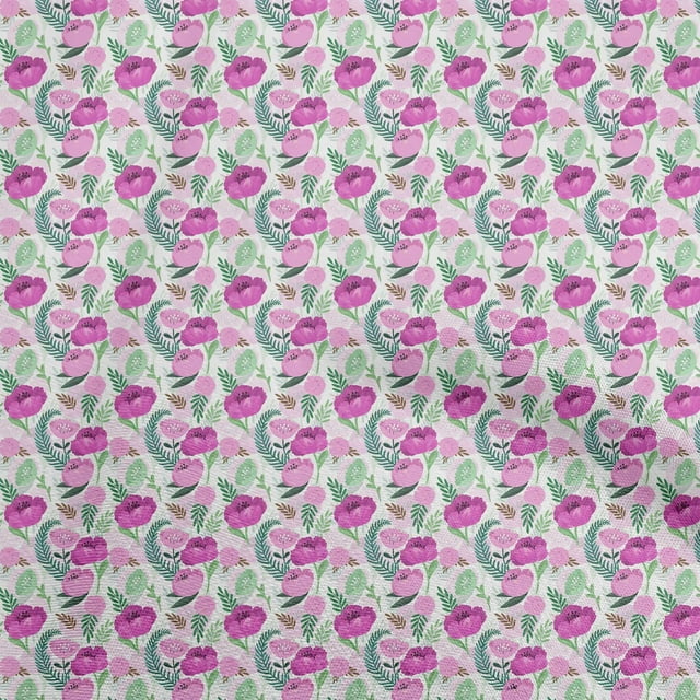 oneOone Rayon Pink Fabric Floral Fabric For Sewing Printed Craft Fabric By The Yard 56 Inch Wide