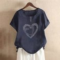 thumbnail image 2 of Blusa de manga corta con cuello redondo para mujer a la moda, camisetas sueltas con estampado Fridja  hjk4979, 2 of 5