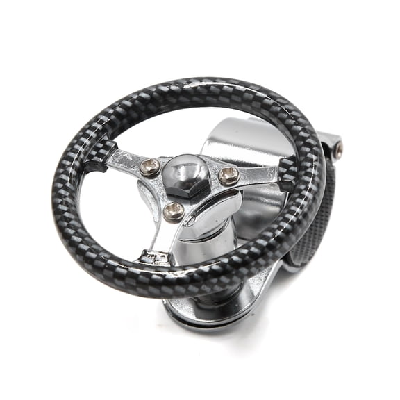 Unique Bargains Car Steering Wheel Knob Handle Power Turning Ball Carbon Fiber Pattern
