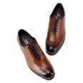 thumbnail image 4 of CMR CHAMARIPA Mens Elevator Dress Shoes - Brown Cowhide Leather Oxford Shoes That Make You Taller 2.76 Inches / 7 CM, 4 of 5