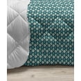 thumbnail image 3 of Moroccan Down Alternative Comforter, Traditional Design Tile with Geometric Floral Motifs Curly Details, Microfiber Quilt for All Season, 5 Sizes, Blue Sepia Redwood, by Ambesonne, 3 of 3