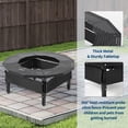 thumbnail image 3 of Ataujin Round Propane Fire Pit, Fire Pit Table Surround, 360° Safety Barrier for Solo Stove, Steel Campfire Table, UV-Resistant Outdoor Patio Accessory, Rustproof Metal Portable Fire Pit Stand, 3 of 8
