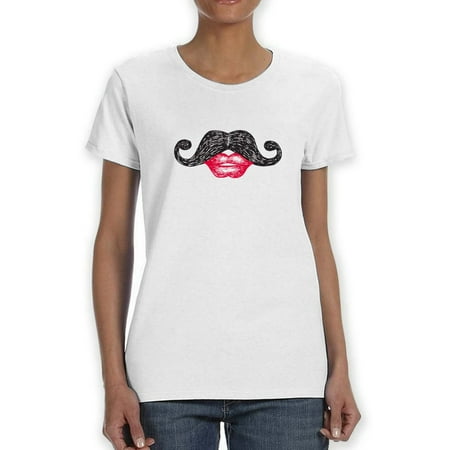 Hipster Face Hat  Moustache Silhouette  Bike Monocle Women White T-Shirt  Female Medium