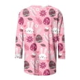 thumbnail image 5 of HKEJIAOI Hauts à Manches 3/4 pour Femmes à Imprimé Floral M Blouse d'Été, 5 of 5