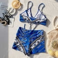 thumbnail image 6 of Gift for Girls Ofreoo Bathing Suit for Women Colorblock Two Piece Bikini Swimsuit String Tie Side Bathing Suit, 6 of 9