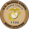 thumbnail image 1 of U.S.M.C. MOS 1100 Basic Utilities Decal 3.8" - Desert Tan, 1 of 1