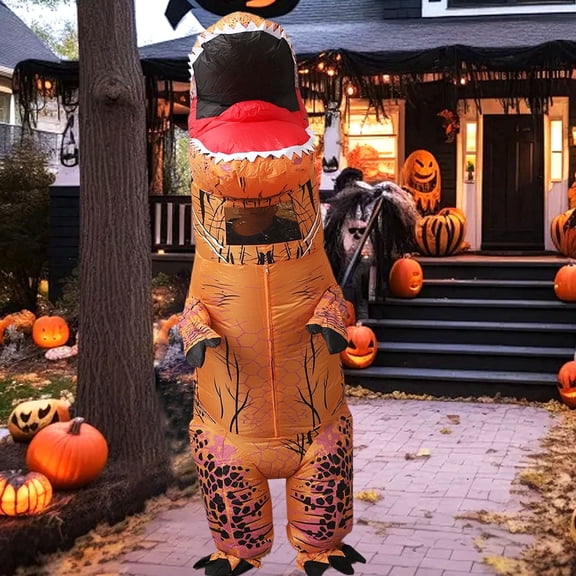 BEMUIZ Adult Funny Inflatable T-REX Dinosaur Costume, blow up Suit for Cosplay Party & Outdoor Decor
