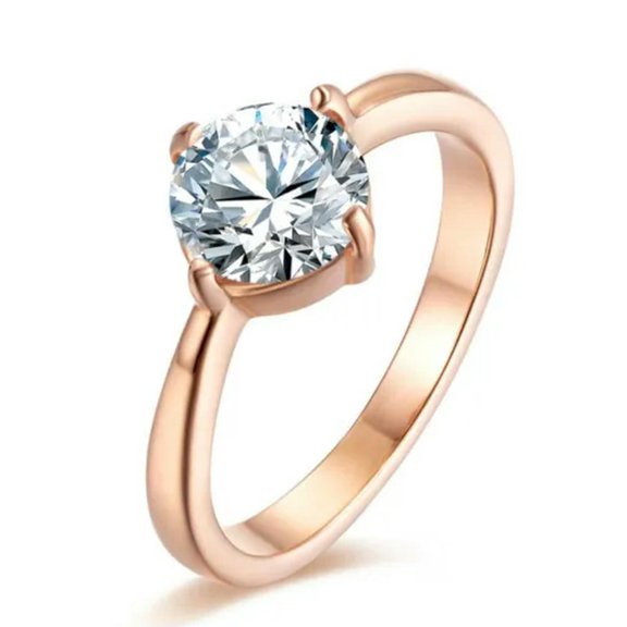 2mm Men's Silver/Gold/Rose Gold CZ Claw Ring Band Stainless Steel Ring Size 6-11