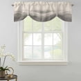 thumbnail image 2 of Tie Up Valances for Windows, Grey Beige Ombre Adjustable Valance Curtains Window Treatment for Living Room/Bedroom, Minimalist Ocean Waves Linen Rod Pocket Kitchen Curtains & Drapes 42x12 Inch, 2 of 9