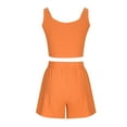 thumbnail image 5 of Meichang Womens 2 Piece Sets Scoop Neck Sleeveless Tops and Shorts Lounge Sets Casual 2 Piece Outfits Summer Solid Color Ribbed Knitted Loungewear, 5 of 9