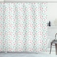 thumbnail image 1 of Blue and Pink Shower Curtain, Doodle Style Blossoming Nature Growth Feminine Design, Fabric Bathroom Set with Hooks, 69W X 84L Inches Extra Long, Charcoal Grey Pale Blue Pale pink, by Ambesonne, 1 of 3