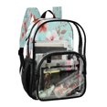 thumbnail image 2 of PVC Transparent Backpacks Clear Backpack for Travel and Outings Watercolor Coral Pink Flowers, 2 of 7