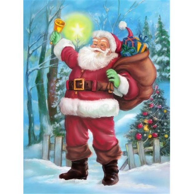 Carolines Treasures APH5001CHF Christmas Santa Rining the Bell Flag Canvas House Size