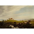 thumbnail image 2 of Adolf Mackeprang 24x18 Black Ornate Framed Double Matted Museum Art Print Titled: Grazing Cows by the Fjord, 2 of 5