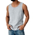 thumbnail image 3 of LRGSHF Men's Tank Top, Crew Neck Sleeveless Shirt, Loose Fit Solid Color Casual Summer Beach Vest Lightweight Gym Workout Shirts, 3 of 3