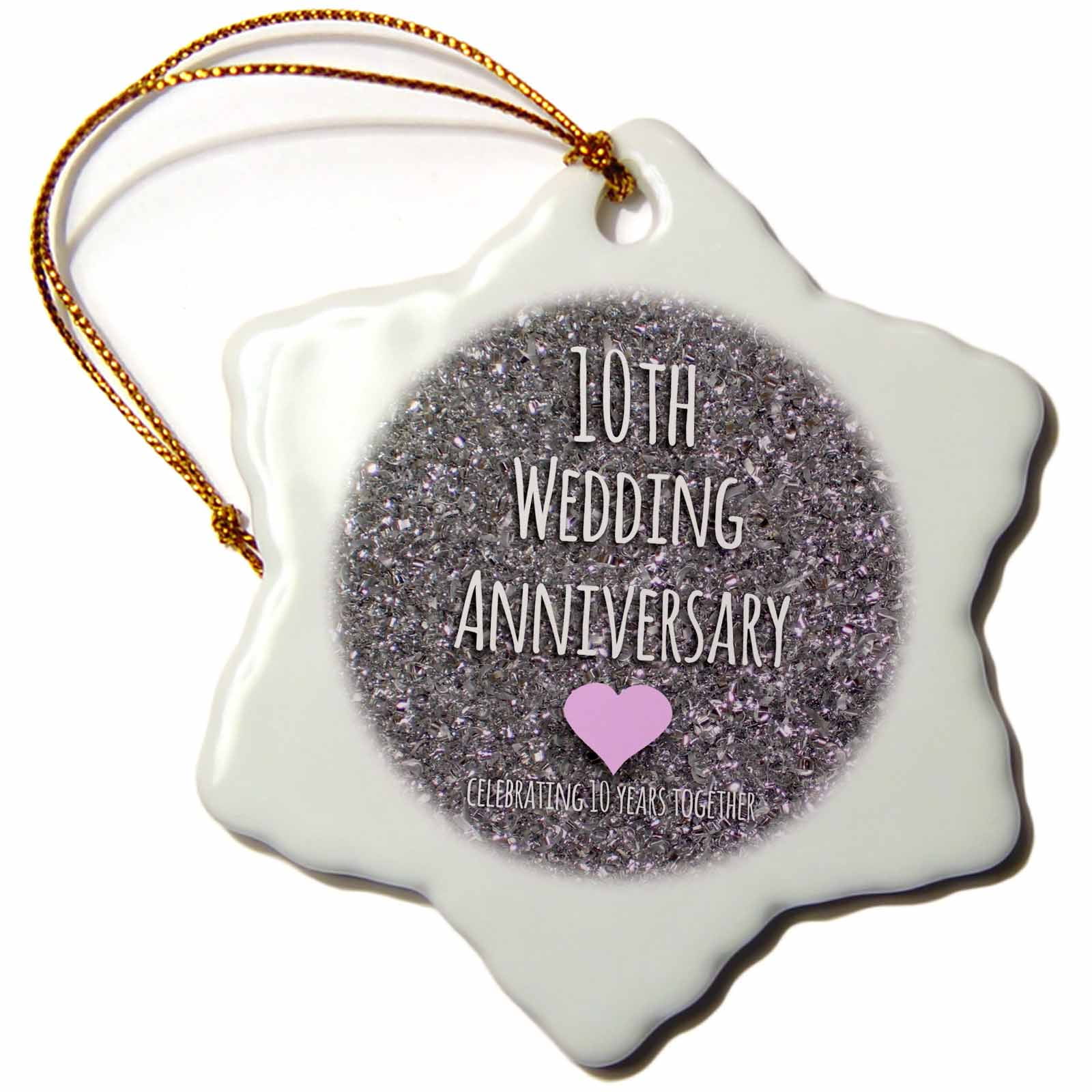 10 Year Wedding Anniversary Metal 3dRose 10th Wedding Anniversary gift - Tin bits photo celebrating 10
