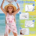 thumbnail image 6 of Jiueut Pink Bow Heart Print Girls Swimsuit with Mesh Cover Up Bathing Suit One-Piece Halter Neck Cut Out Summer Swimwear for 7-8 Years, 6 of 7