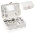 thumbnail image 1 of Jewelry Box, PU Leather Small Travel Jewelry Organizer Box with Mirror, Portable Jewelry Storage Case for Women Girls, 1 of 6