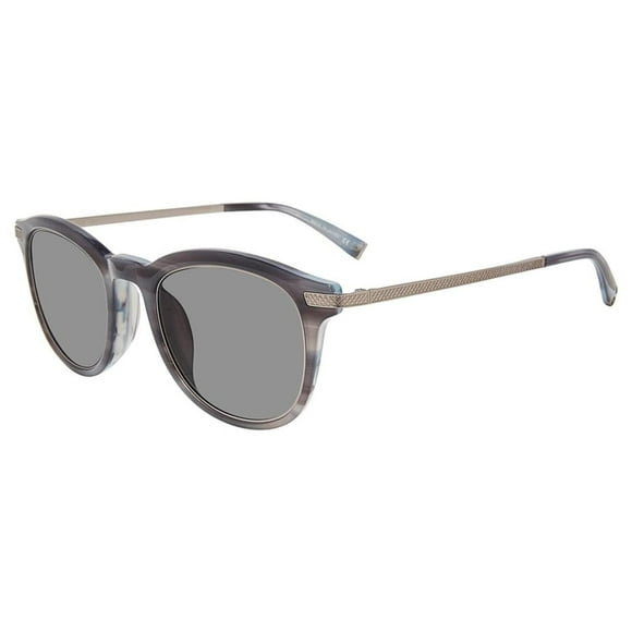 John Varvatos Lunettes de Soleil Rondes pour Hommes V540, Gris, 50/22/145