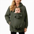 thumbnail image 5 of CAUYDY Womens Baby Pouch Hoodies with Pockets Oversized Hoodies Lightweight Baby Pouch Hooded Sweatshirt, 5 of 7