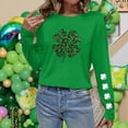 thumbnail image 4 of Besolor Womens St. Patrick's Day Shirts Crewneck Long Sleeve Plus Size Tops Shamrock Graphic Holiday Blouses, 4 of 6