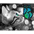 thumbnail image 1 of Cuadros Decorativos 11CT punto de cruz completo gato beso mariposa estampado DIY Animal impreso costura JShteea Nuevos Originales, 1 of 9
