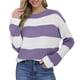 thumbnail image 2 of HongQid Sweaters for Women Crewneck Striped Cute Color Block Fall Winter Knitted Pullover Tops, 2 of 8