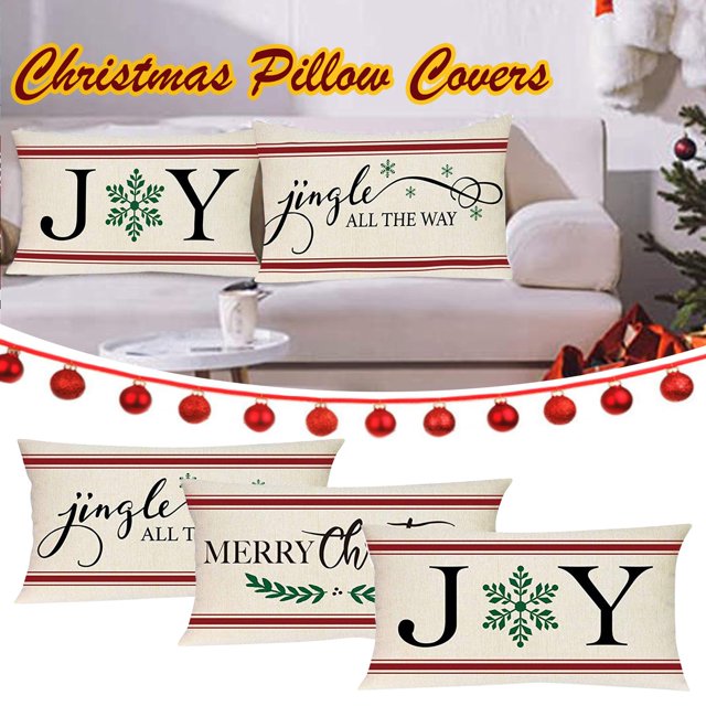 Fiudx Ofertas Y Liquidación Funda De Cojín Navideña Para Decoración Del Hogar, Funda De Almohada Para Sofá Intermitente, 50X30Cm