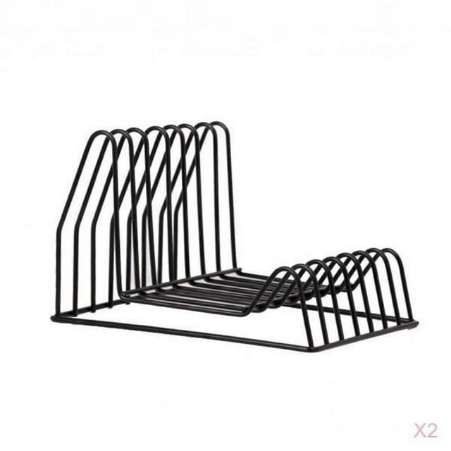 2x Estante para libros Estante de escritorio de ambre Revistero para estantería para oficina Negro