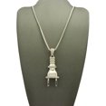 thumbnail image 2 of Polished Stud Power Plug Pendant with Chain Necklace - 2mm 24" Silver-Tone Box Chain, 2 of 4
