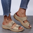 thumbnail image 7 of Slippers for Women,Trendy Slippers For Casual Wear Stylish Open Toe Design With Wedge Heel For Summer Activities Perfectly Paired,Womens Slippers,Beige,8.5, 7 of 7