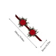 thumbnail image 3 of Tuvgenk Christmas Bow Ribbon Cabinet Hanging Ring, Home Decoration, Christmas Wreath Door Hanging Ornament (2 Flowers Style), 3 of 7