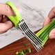 thumbnail image 5 of Cortador de Cebollín y Tijeras para Hierbas Qazbgdl de Acero Inoxidable de 5 Capas | Herramienta de Cocina Multifuncional para Algas, Suplementos Alimenticios y Papel | Paquete de 1, 5 of 7
