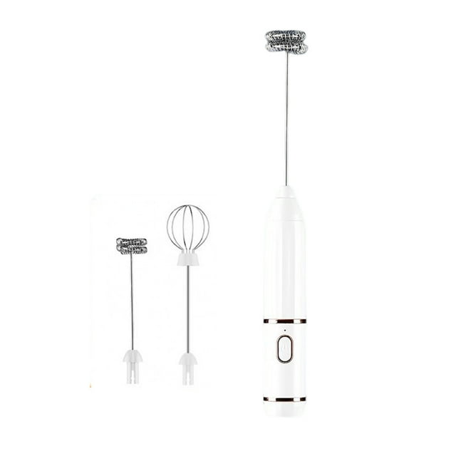 Electric Wireless Milk Frother Egg Beater USB Wireless Egg Charging Maker Mixer Coffee Whisk Tools Handheld Foamer High Speed Stirrer White