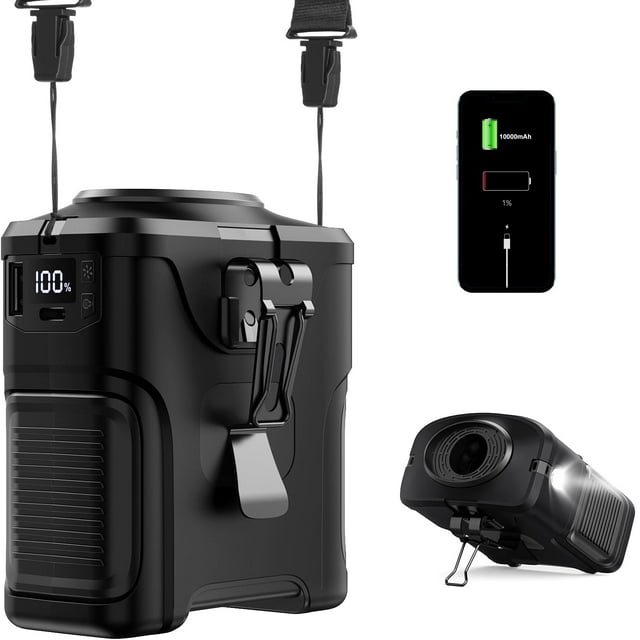 Ventilador de cintura portátil LEAEYFE, batería externa recargable de 10000 mAh