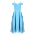 thumbnail image 2 of TiaoBug Flower Girls Chiffon Junior Bridesmaid Dress Off Shoulder A Line Gown, 2 of 6